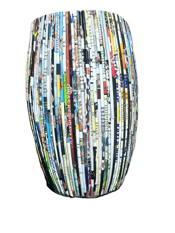 Image 1 of Unique Handmade Ceramic Vase 'Gari' – Indonesian Ceramic Artwork with Recycled Paper