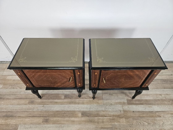 1960s Mahogany Burl Nightstands With Glass Tops – Wood (photo 5 of 20)