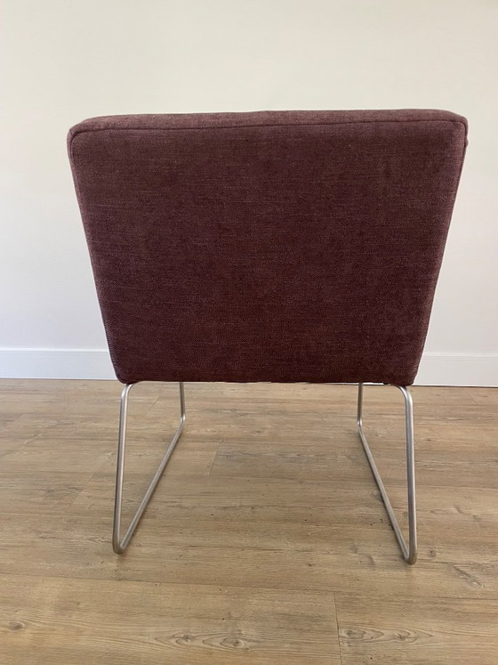 Set | 2 Stuks | Vintage Fauteuils | Herstoffeerd Paars – Cozi Caza, Polyester, Metal (photo 14 of 14)