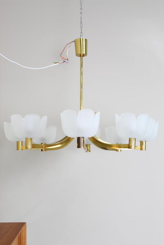 Image 1 of Vintage Pendant Lamp, Chandelier - Brass 1970s