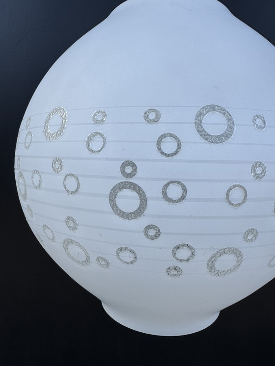 Image 1 of Lampada a sospensione a forma di sfera di vetro a bolle degli anni '70