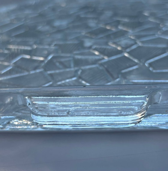 Superb Vintage Octagonal Art Deco Molded Glass Tray – Table accessories (photo 6 of 9)