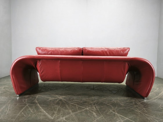 Image 1 of Italienisches rotes Ledersofa von Divanotti, Postmoderne, 1990er Jahre