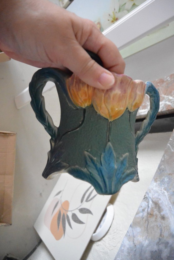 Image 1 of Thulin Pottery - 2 Vazen - #288 - Earthenware - Pair of Art Deco Vases