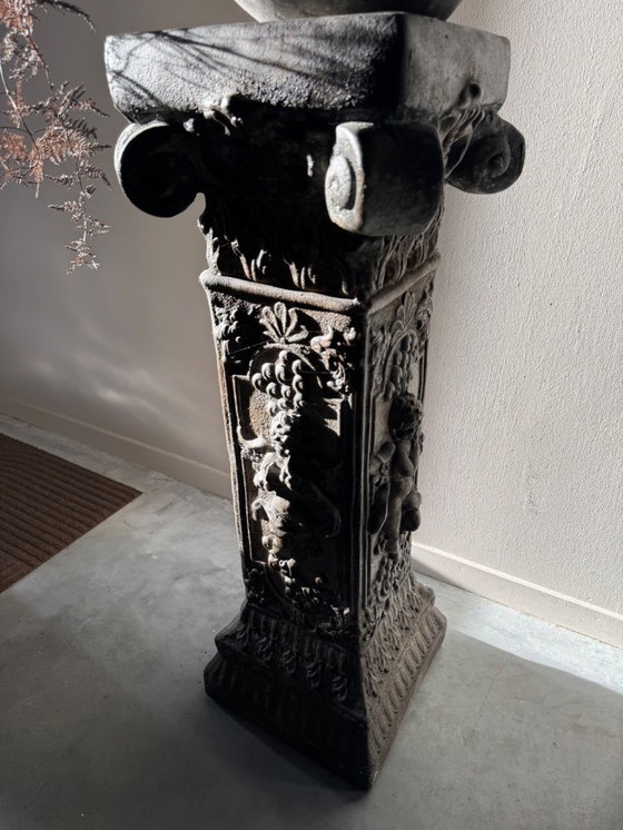 Image 1 of Unieke Franse Piédestalle zuil - zink prachtige patine 