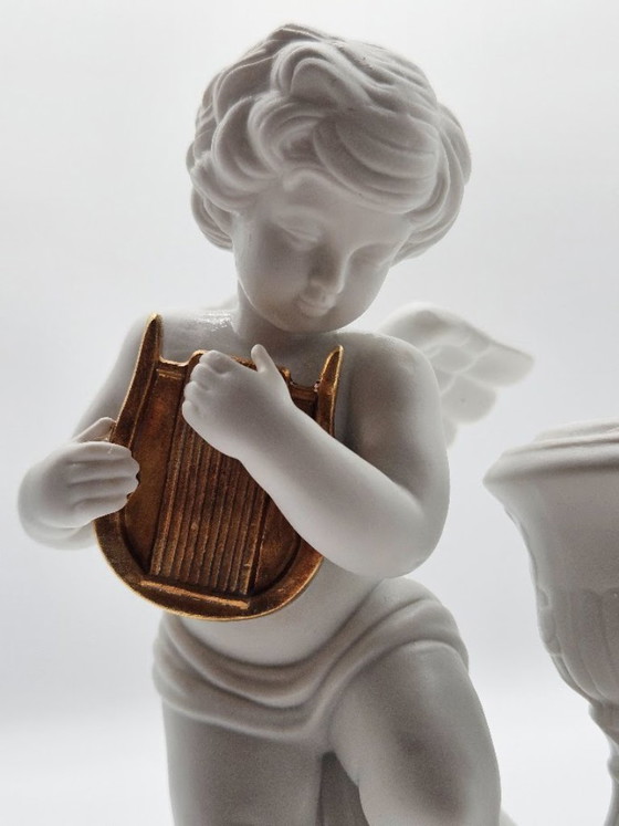 🕯️ Franklin Mint Biskuitporzellan-Kerzenständer „Amorini Di Pompei“ 1987 (Gianni Benvenuti) (photo 5 of 11)