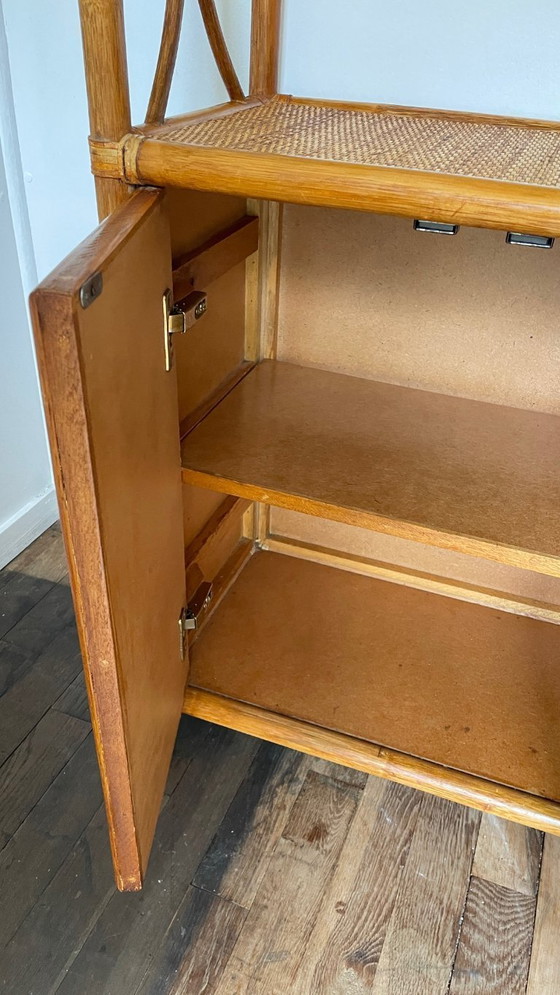 Image 1 of Vintage Wicker and Rattan Shelf