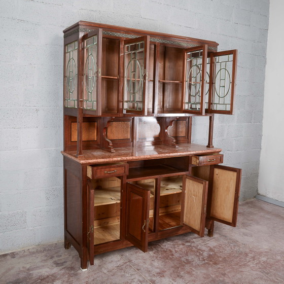 Vaisselier deux pièces avec plateau en marbre – Métal, Art Nouveau (photo 3 of 14)