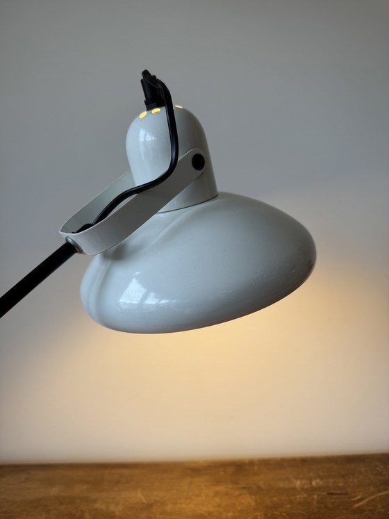 Image 1 of Lampe de bureau d'architecte vintage réglable – Blanche et noire – Années 1970/80