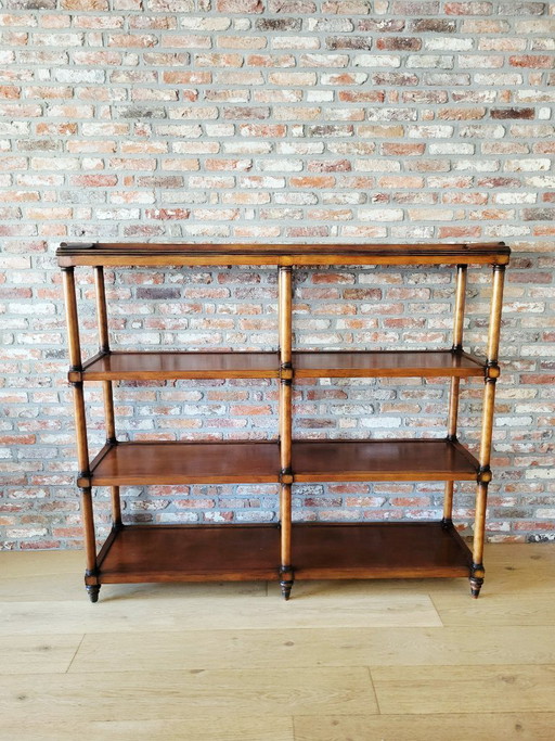 Estantería, separador de ambientes o armario de pared de madera, caoba.