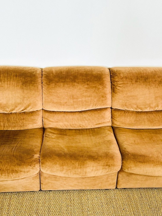 Image 1 of Canapé Modulable Vintage en Velours, 1970s, Set de 5