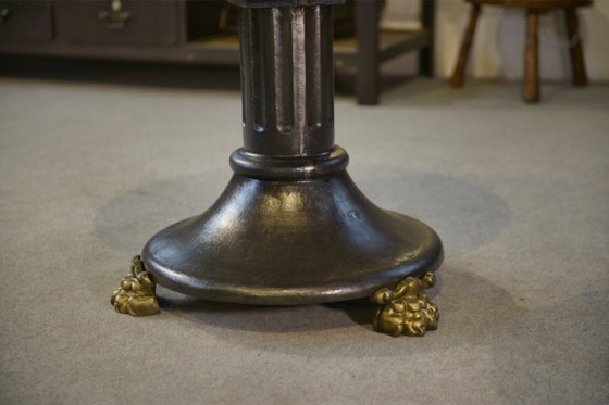 Image 1 of Neo-classical cast iron and verre églomisé coffee table, 1940s