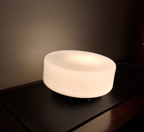 Image 1 of 2 Vintage Bauhaus-style ceiling lamps, matte white opaline glass shade