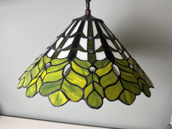 Image 1 of Prachtige glas-in-lood Tiffany hanglamp - Nieuw in doos!