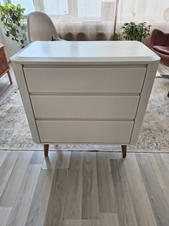 Image 1 of Cassettiera (2 pezzi) bianco opaco | gambe vintage