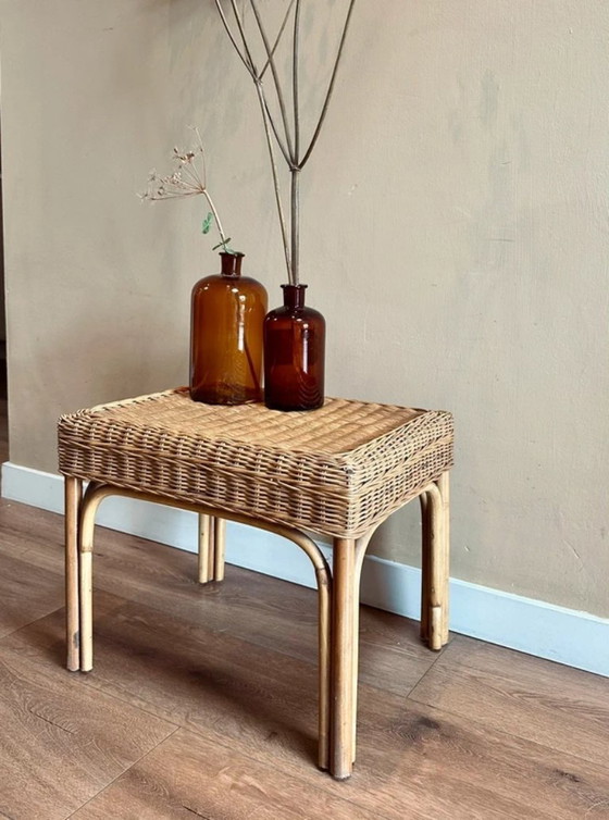 Image 1 of Vintage rattan cane side table