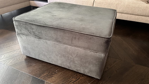 Poef Grijze Velvet Slaaphocker