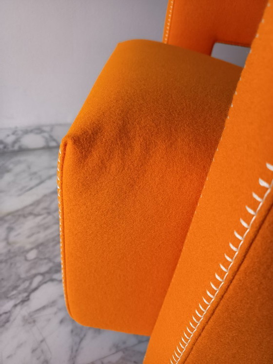 Image 1 of Fauteuil CASSINA Utrecht 637 en Laine Kvadrat Orange 13L par Gerrit Thomas Rietveld