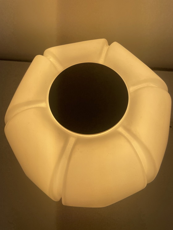 Image 1 of vintage “Lotus” bloem plafond of wandlamp, Glashütte Limburg 
