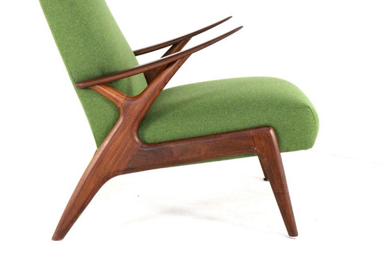 Image 1 of Vintage fauteuil stoel groen gestoffeerd 