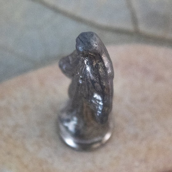 Image 1 of Antique metal figurine of the Blessed Virgin Mary: Old French pocket altar