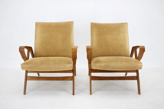 Image 1 of Sillones Mid Century, estructura de madera y tapizados, František Jirák, años 60-70, Checoslovaquia