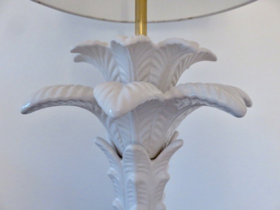 Image 1 of Rare Large "Palm Tree" Lamp, Italy, White Ceramic, 1960