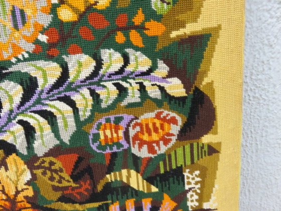 Gran tapiz futurista y psicodélico, al estilo de Jean Lurçat, años 60-70. – Decoración de pared, Wool (photo 11 of 15)