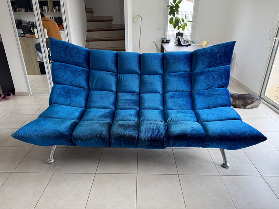 Image 1 of Divano Bretz 3 posti - velluto blu royal - modello Cloud 7