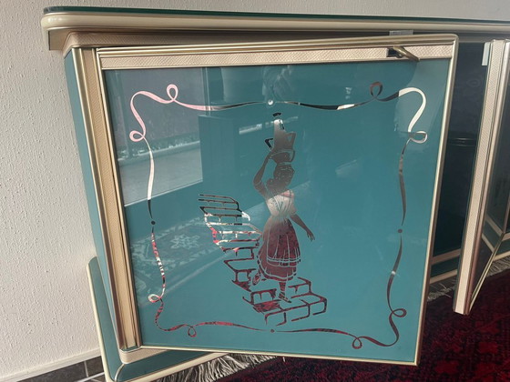 Image 1 of Credenza italiana di metà secolo con specchio — di Umberto Mascagni (anni '50-'60)