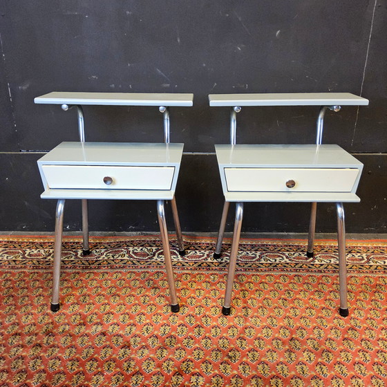 Image 1 of Vintage (1950s) Blue Auping Bedroom Set (Wim Rietveld) Mid Century Bedroom Set