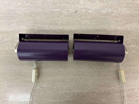 Image 1 of Set van 2 Ikea Wandlampen Paars Vintage 70s Lod V413