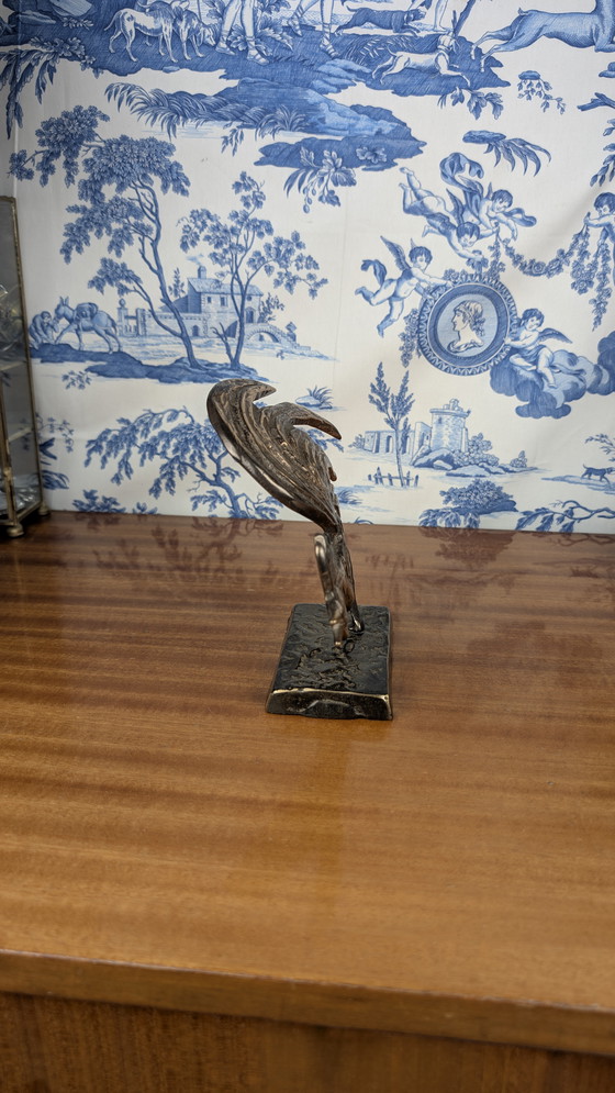 Image 1 of Yves LOHÉ "Cocorico" verguld bronzen haan sculptuur met certificaat, Vintage 1990