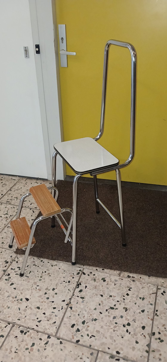 Image 1 of Vintage kitchen step stool/chair by Rego Gilze Holland