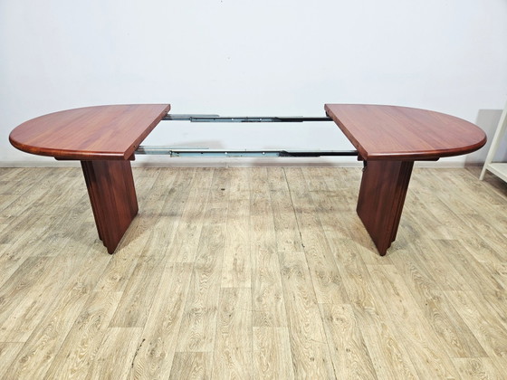 Mid-Century Uitschuifbare Tafel in Teak S. Burchardt-Nielsen, Denemarken, jaren 80 – Eettafels (photo 12 of 19)