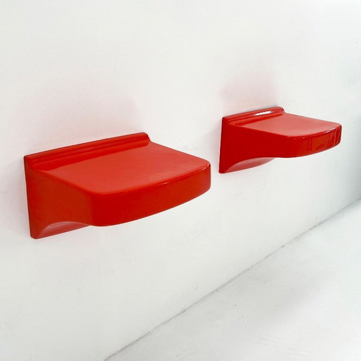 Pair of Space Age Wall Night Tables, 1970s