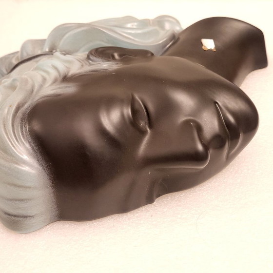Image 1 of Head, bust, female profile in glazed ceramic from Cortendorf, West Germany, 1950-60