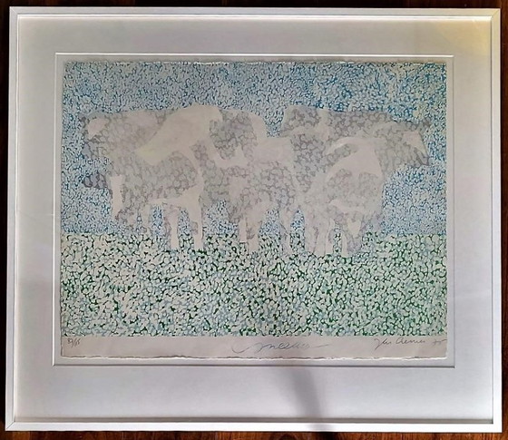 Image 1 of Jan Cremer – 2x « Neige » (sérigraphie encadrée + livre signé)