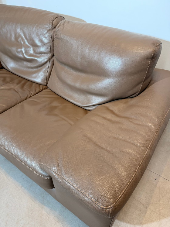 Image 1 of Taupe Leather 2-Seater Sofas