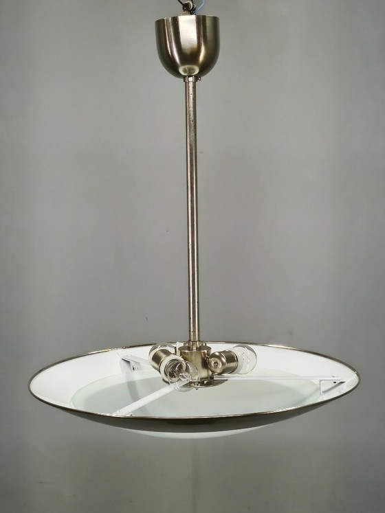 Bauhaus-Pendelleuchte aus Chrom und Glas aus den 1930er Jahren aus der Tschechoslowakei – Pendelleuchten (photo 10 of 11)