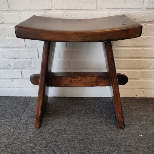 Japandi style solid wood stool