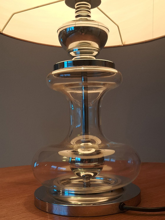 Image 1 of Lampada da tavolo di design Richard Essig – anni '70 – Vetro e cromo – 62 cm