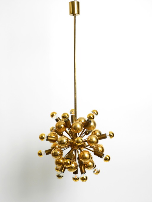 Original 1960s large Cosack Sputnik Space Age pendant lamp made of brass and with plastic balls