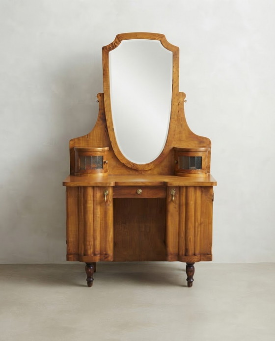 Hongaarse Art Deco Kaptafel met Spiegel (photo 5 of 6)