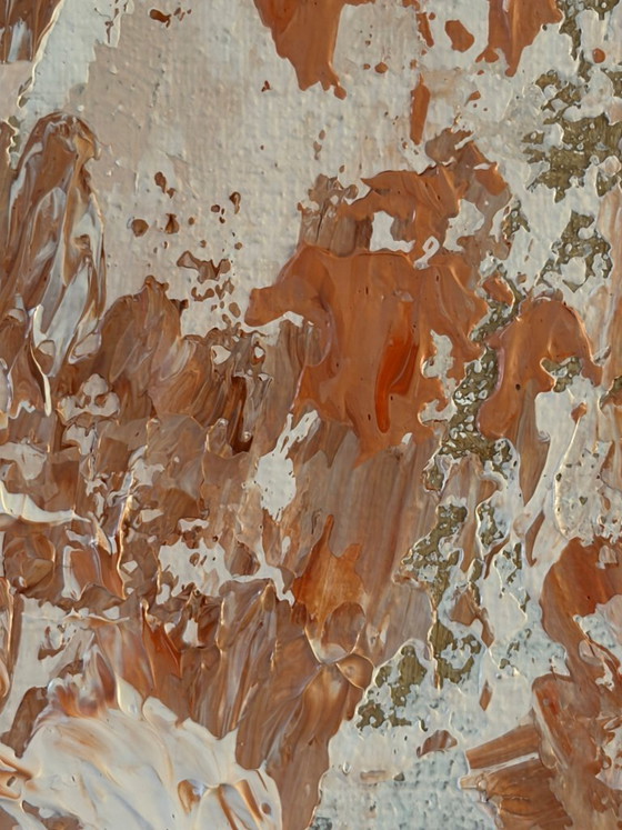 Image 1 of Pine I – Abstract expressionist painting inspired by tree bark | 50x50 cm