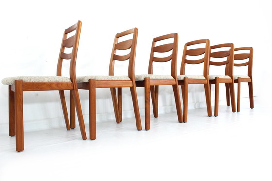 Image 1 of as new, Holstebro Danish Dining Chairs / Vintage Dining Chair in Teak and new Virgin Wool Cover