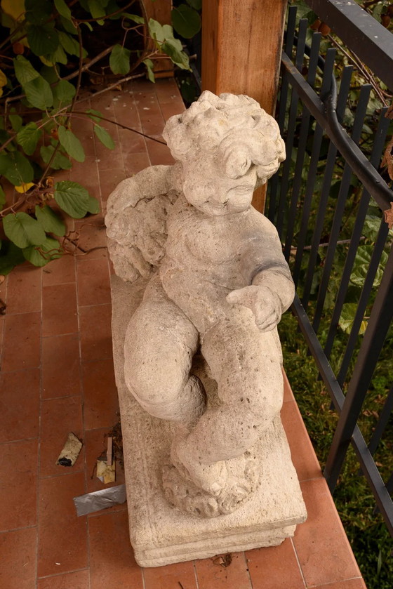 Late 19th Century Italian Carved Stone Putto – Sculpture, Vintage (photo 8 of 39)