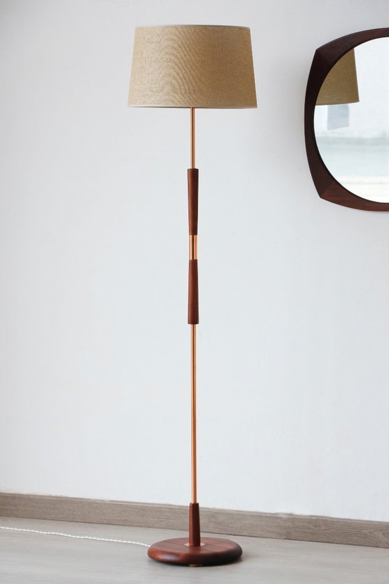 Image 1 of Vintage Teak Floor Lamp from the 1960s - Renovated & Chic Design