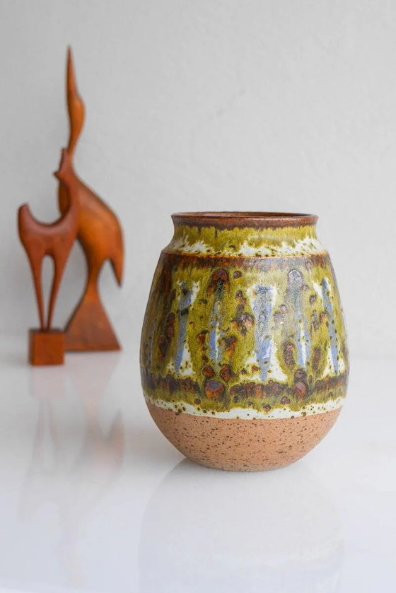 Image 1 of Mid-century modern art Danish pottery vase by Michael Andersen, 1960s