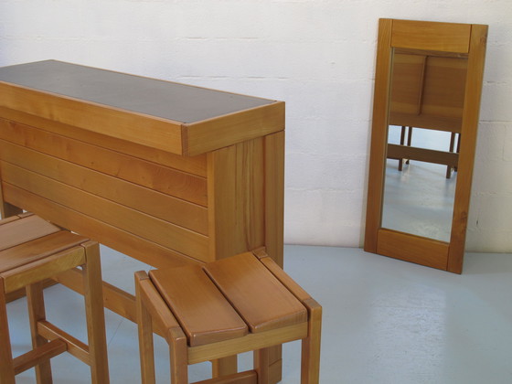 Image 1 of 1 Bar en 3 Hoge Solid Elm Krukken Gepubliceerd door Groupe Regain Jaar 80